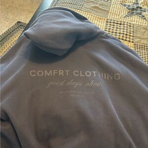 Good Days Ahead Navy Zip-Up Hoodie Comfrt medium affirmation line